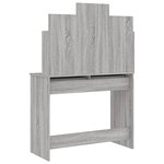 vidaXL Coiffeuse avec miroir sonoma gris 96x39x142 cm