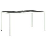 vidaXL Table de jardin Blanche 150x90x75 cm Poly Rattan