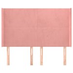 vidaXL Tête de lit avec oreilles Rose 147x16x118/128 cm Velours