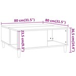 vidaXL Table basse blanc 80x80x36 5 cm bois d'ingénierie