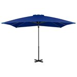 vidaXL Parasol de jardin en porte-à-faux mât en aluminium bleu azuré