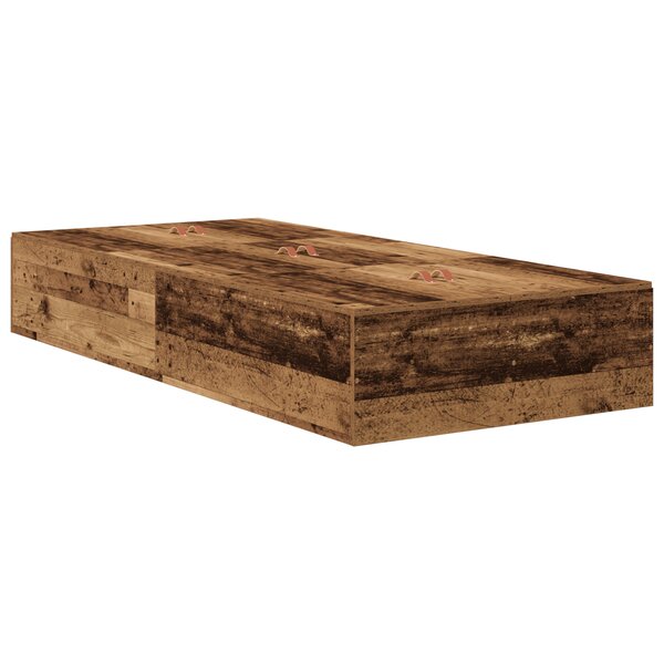 vidaXL Lit rangement en bois ancien 90x200 cm
