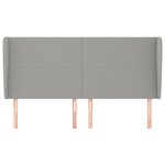 vidaXL Tête de lit avec oreilles Gris clair 163x23x118/128 cm Tissu