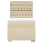 vidaXL Sommier à lattes de lit et matelas Crème 90x190 cm Tissu