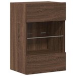vidaXL Meubles muraux avec lumières LED pour TV 2 Pièces chêne marron 40x30x60 5 cm