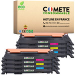 406S - 8 toners compatibles avec Samsung CLT-P406C  CLT-K406S Noir Cyan Magenta Jaune - Entreprise française