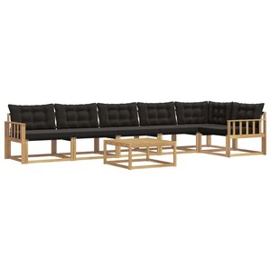 vidaXL Ensemble de canapés d'extérieur 7 pc Blanc et noir