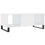 vidaXL Table basse Blanc brillant 102x50x40 cm Bois d'ingénierie