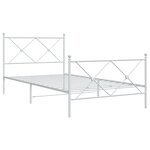 vidaXL Cadre de lit métal sans matelas et pied de lit blanc 100x190 cm