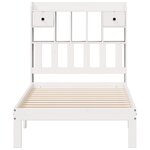 vidaXL Lit bibliothèque sans matelas blanc 90x200cm bois de pin massif