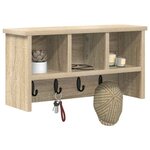 vidaXL Porte-manteau mural avec étagère Chêne sonoma 50 x 16 x 26 cm