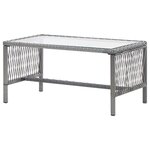 vidaXL Salon de jardin 4 Pièces avec coussin Résine tressée Anthracite