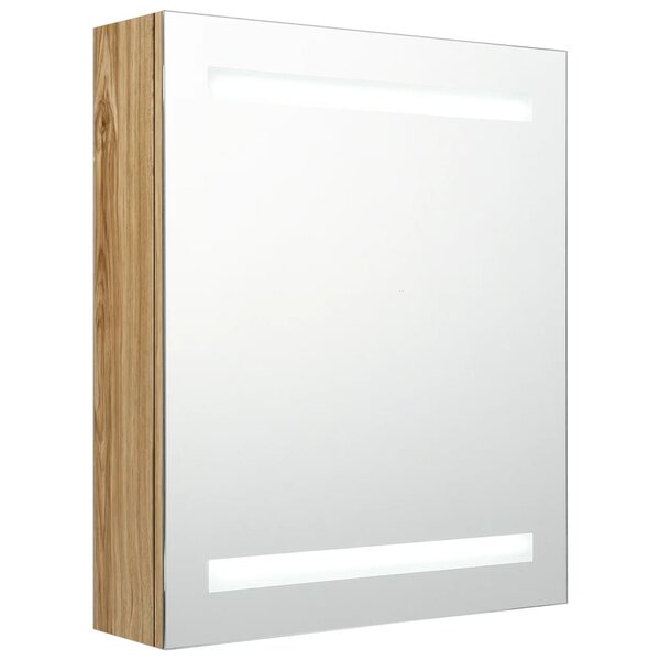 vidaXL Armoire de salle de bain à miroir LED chêne 50x14x60 cm