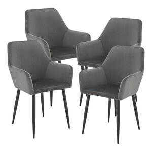 Lot de 4 chaises de salle à manger moderne design robuste 86 x 57 x 56 cm gris foncé 03_0009832