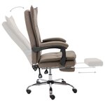 vidaXL Chaise de bureau Taupe Tissu