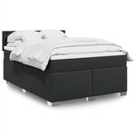 vidaXL Sommier à lattes de lit avec matelas Noir 140x200 cm Similicuir