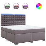 vidaXL Sommier à lattes de lit avec matelas Gris 180x200 cm Similicuir