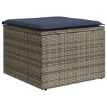 vidaXL Salon de jardin 7 Pièces avec coussins gris résine tressée