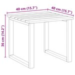 vidaXL Table de bain de soleil 40x40x36 cm en bois de pin imprégné
