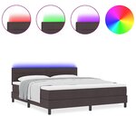 vidaXL Lit à ressorts avec matelas Marron foncé 180 x 200 cm tissu