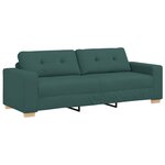 vidaXL Canapé deux places avec coussin Vert foncé tissu