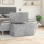 vidaXL Coffre de rangement Gris béton 84x42x46 cm Bois d'ingénierie