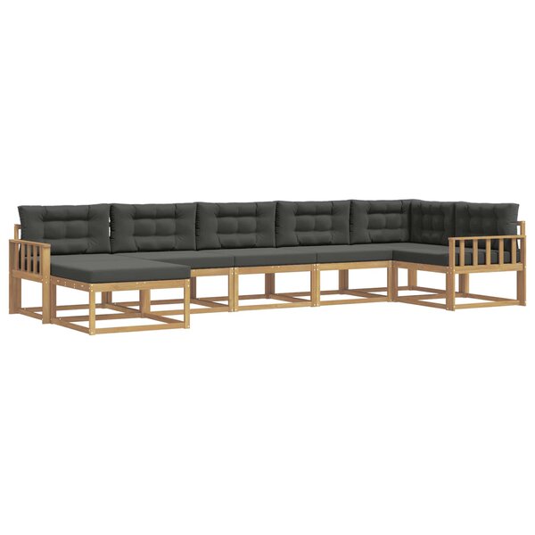 vidaXL Ensemble de canapés d'extérieur 7 pc Blanc et anthracite