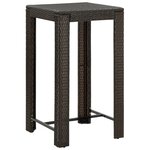 vidaXL Ensemble de bar de jardin 3 Pièces et coussins brun résine tressée