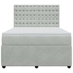 vidaXL Sommier à lattes de lit et matelas Gris clair 140x190cm Velours
