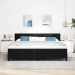 vidaXL Lit à ressorts avec matelas Noir 200 x 200 cm tissu