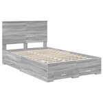 vidaXL Cadre de lit Gris Sonoma 120 x 200 cm Bois d'ingénierie