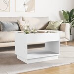 vidaXL Table basse avec LED infini blanc 70x50x50 cm