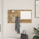 vidaXL Porte-manteau mural avec étagère avec stockage avec miroir Chêne artisan 90 x 10 x 50 cm