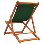 vidaXL Chaises de plage pliables lot de 2 vert tissu
