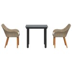 vidaXL Ensemble de salle à manger pour jardin 3 Pièces Beige polyrotin