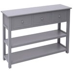 vidaXL Buffet Gris 108x30x76 cm Bois de Paulownia massif