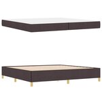 vidaXL Lit à ressorts Marron foncé et Blanc 200 x 200 cm tissu