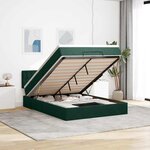 vidaXL Cadre de lit ottoman avec matelas vert foncé 140x200 cm velours