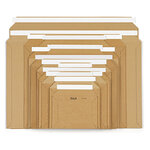 Lot de 100: pochette carton micro-cannelé rigide blanche à fermeture adhésive rigipack 33x23 cm