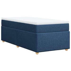 vidaXL Sommier à lattes de lit avec matelas Bleu 90x190 cm Tissu