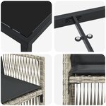 Ensemble de Salle à Manger de Jardin 5 pièces avec Coussins Gris Clair en Rotin Synthétique