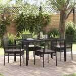 vidaXL Ensemble de salle à manger pour jardin 5 Pièces Noir Poly rotin