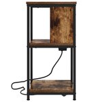 vidaXL Cabinet de chevet 2 Pièces Chêne fumé 38 x 31 x 61 cm