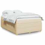vidaXL Sommier à lattes de lit avec matelas Crème 160x200 cm Tissu