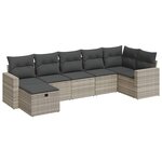 vidaXL Salon de jardin avec coussins 7 Pièces gris clair résine tressée