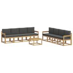 vidaXL Ensemble de canapés d'extérieur 9 pc Blanc et anthracite