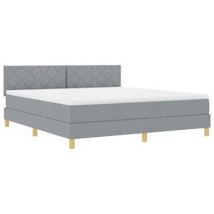 vidaXL Lit boxspring avec matelas Gris clair 180 x 200 cm tissu