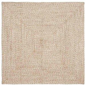 vidaXL Tapis Naturel et blanc 120 x 120 cm Jute