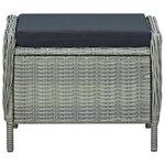 vidaXL Chaise inclinable de jardin tabouret Résine tressée Gris clair