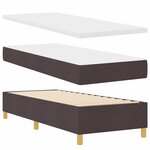 vidaXL Lit à ressorts avec matelas Marron foncé 80 x 200 cm tissu